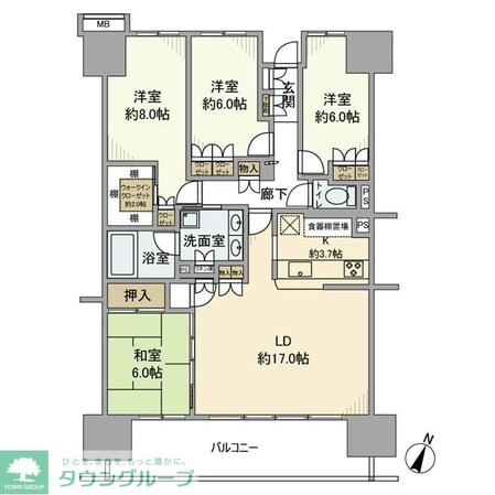 パークシティさいたま北ガーデンレジデンスの物件間取画像